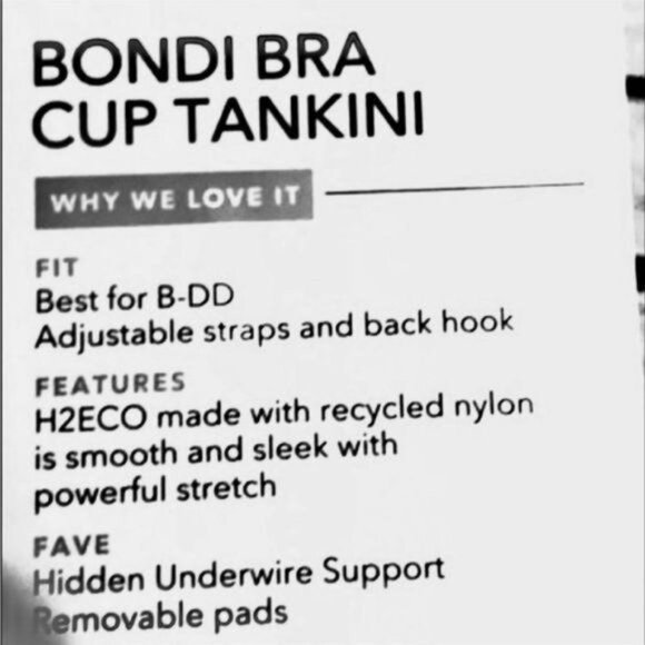 Athleta Women's Bondi Bra Cup Tankini Swim Tank UPF 50+ Beach Vacation 32 B/C - Picture 7 of 10